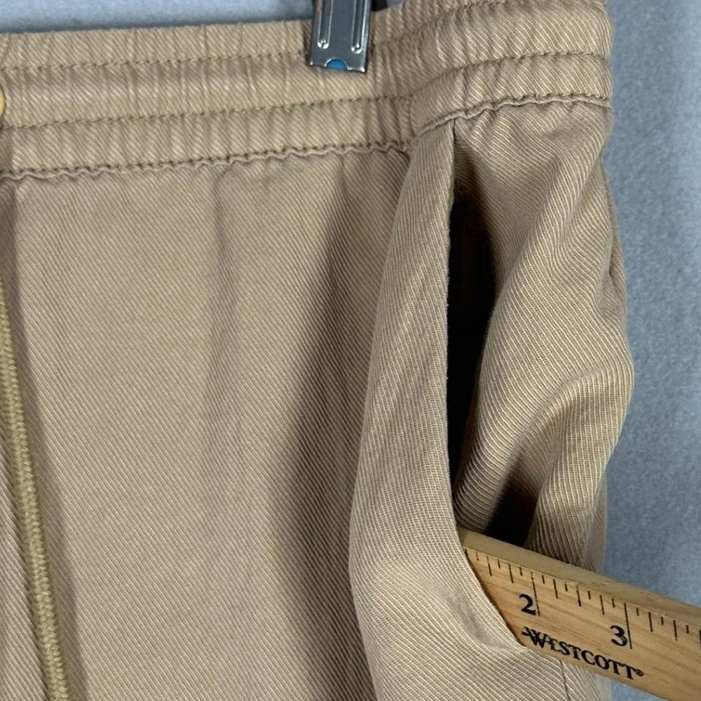 Forever 21 Pants Mens Medium Drawstring Tan Straight Trouser Stretch 4 Pocket